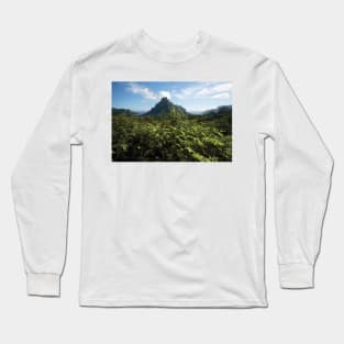 View Of Mountain Peaks Moorea Long Sleeve T-Shirt